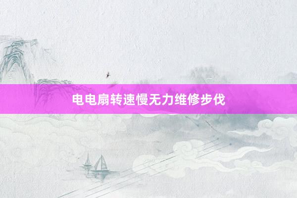 电电扇转速慢无力维修步伐