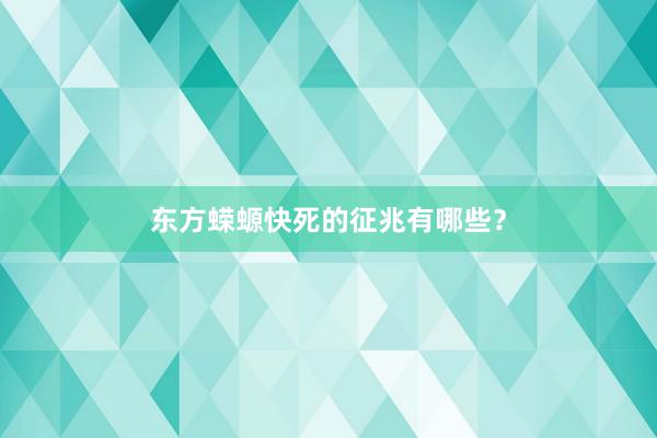 东方蝾螈快死的征兆有哪些？