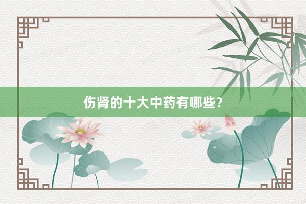 伤肾的十大中药有哪些？
